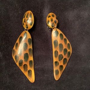 Animal print drop earrings
